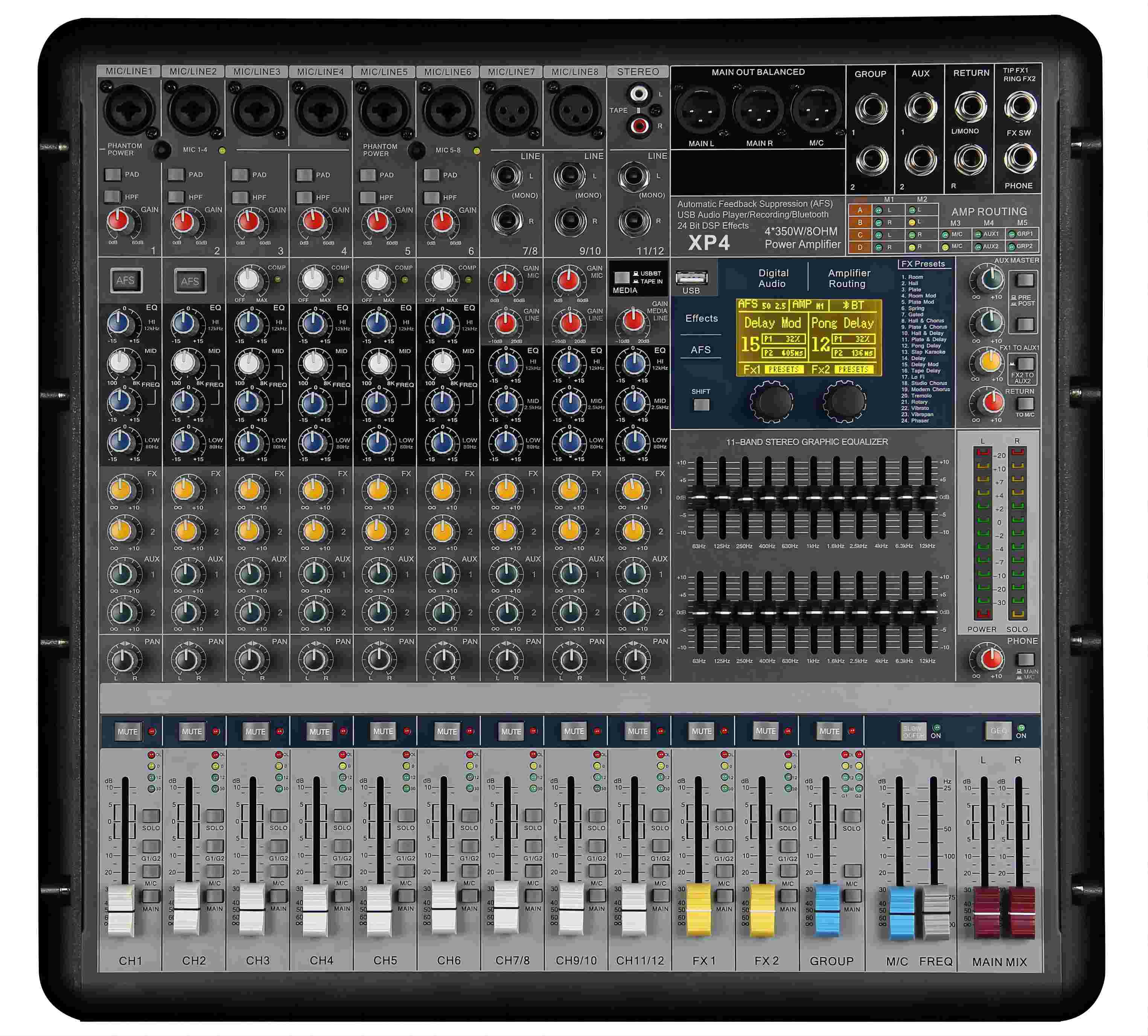 Powered Mixer PMR SERIES 800W*4 